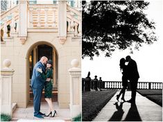 an image of a couple kissing in front of a building