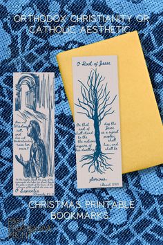 Bookmarks expressive line art showing Wisdom crying at the gates and a Jesse tree O Antiphons, Catholic Advent, Christian Line Art, O Come Emmanuel, Art Bookmarks, Catholic Aesthetic, Modern Christian Art, Printable Prayers