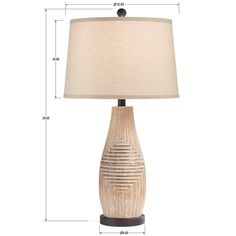 an image of a table lamp with measurements