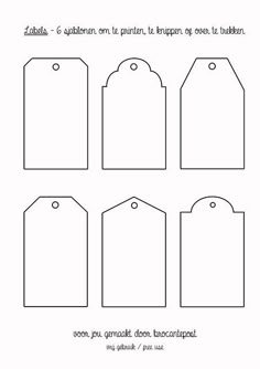 the printable tags are shown in four different sizes