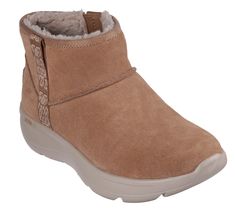 Keep your toes nice and cozy in premium quality style wearing Skechers On-the-GO Encore. This mid-top chugga style boot features a 3M Scotchgard treated genuine suede upper with artisanal detail, faux-shearling lining, ULTRA GO cushioning, and a Skechers Air-Cooled Memory Foam insole. | Skechers Women's On-the-GO Encore - Fireside Boots | Medium Width | Skechers Air-Cooled Goga Mat breathable insole with high-rebound cushioning | Treated with 3M Scotchgard to resist water and stains | Lightweigh Wide Shoes, Mid Top, Skechers Women, Winter Boots Women, 4 Inch Heels, Skechers Shoes, Winter Boots, Parka, Memory Foam