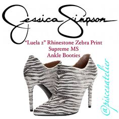 Striped In Contrast & Sparkling Rhinestone Embellishments, The Luela Ankle Booties Elevate A Dressy Look On Sleek 4” Stiletto Heel. Thanks For Looking New To Posh? Welcome! Use Code Piscesatelier To Register & Get $10 Off Your 1st Order Check Out The Rest My Closet To Bundle & Save! Open To All Reasonable Offers/ Trades. Smoke & Pet Free Home Bundle & Save 20% Off Of All Bundles Of 3 Or More Items & Discounted Shipping On All Purchases Of $150 Or More After 20% Discount If Applicablesales Are Fi Jessica Simpson Rhinestone Boots, Jessica Simpson Sparkle Boots, Rhinestone Embellishments, Shoe Carnival, Betsy Johnson, Marc Fisher, Stiletto Heel, Jessica Simpson, Ankle Booties