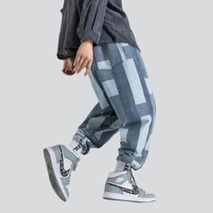 Make a statement in our 2023 Spring-Summer Collection Men's Rectangle Print. Loose Jogger Pants! These Y2K-style joggers feature a mid-waist design. with drawstrings closure and a unique printed pattern. Perfect for injecting a bit of vintage vibes into your look.Distinctive Features: Y2K Style: These joggers feature a distinctive Y2K-style design for a retro look. Painted Pattern: A unique painted pattern for a statement-making look. Baggy Fit: These joggers feature a baggy fit. for a couture y Summer Streetwear Relaxed Fit Parachute Pants, Blue Sweatpants For Summer Streetwear, Baggy Joggers With Elastic Waistband For Summer, Summer Blue Sweatpants For Streetwear, Urban Style Baggy Joggers For Leisure, Relaxed Fit Joggers For Spring Streetwear, Urban Baggy Joggers For Leisure, Baggy Tapered Leg Joggers For Streetwear, Spring Streetwear Joggers Relaxed Fit