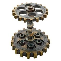 two gears are stacked on top of each other