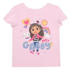 Your little Gabby's Dollhouse fan is sure to love the adorable design of this baby and toddler girls "Hey Gabby!" graphic tee from Jumping Beans.Your little Gabby's Dollhouse fan is sure to love the adorable design of this baby and toddler girls "Hey Gabby!" graphic tee from Jumping Beans. Click on the BABY PRODUCTS & CLOTHES GUIDE to find everything you need to keep your baby healthy and happy!FEATURES Crewneck Short sleeves Screen print graphic with glitter Soft knit jersey fabric construction Clothes Guide, Gabby Dollhouse, Fabric Construction, Jumping Beans, Baby And Toddler, Print Graphic, Size 4t, Baby Products, Toddler Sizes