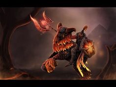 an animated image of a demon riding a horse