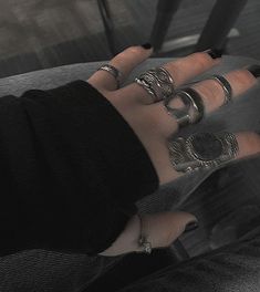 Hands With Rings, Lauren Kate, Daughter Of Zeus, Grunge Jewelry, Edgy Jewelry, Adventure Aesthetic, Aesthetic Images, Miu Miu Ballet Flats, Italian Charm Bracelet