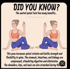 a woman doing yoga poses with the words did you know?