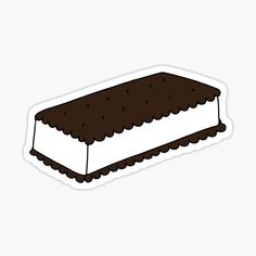 a piece of cake with chocolate icing on top sticker for laptops and tablets