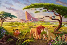 Unframed - Featuring Africa's lush and colorful plain stretches far behind Kiara Nala And Simba, The Lion King Movie, Lion King Movie, Disney The Lion King, Il Re Leone, Disney Fine Art, Link Art, Unique Art Prints, Remember Who You Are