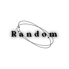 the word random written in black ink on a white background