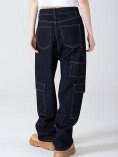 Editor's NotesAVANDRESS' Jesse carpenter pants with a soft texture and unique mood of AVANDRESS. The pants is comfortable and perfect for casual outfits.- Jesse carpenter pants - Denim pants with a wide fit- Has a long length that covers your ankle- Pocket detail on each side - Comfortable jeans for versatile styling- Creates a casual moodMeasurements (inch)S/M/L /XL / XXL- Length: 41.3/41.7/42.1 inch / 42.52 in / 42.91 in - Waist: 13.4/14.2/15 inch / 15.94 in / 16.73 in Baggy Straight Leg Utility Bottoms, Baggy Cargo Jeans With Straight Legs In Utility Style, Relaxed Fit Wide-leg Cargo Style Jeans, Baggy Wide-leg Cargo Pants With Five Pockets, Relaxed Fit Straight Leg Pants With Multiple Pockets, Relaxed Fit Straight Jeans With Multiple Pockets, Relaxed Fit Wide-leg Jeans With Cargo Pockets, Baggy Straight Leg Pants With Patch Pockets, Utility Wide-leg Jeans With Pockets