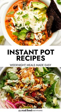 two pictures with the words instant pot recipes on them