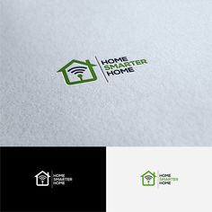 the home smart home logo is displayed on a white and black background with green accents