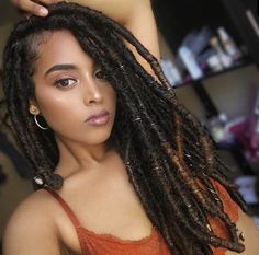 Chunky Locs, Afro Hair Girl, Under Braids, Half Braided Hairstyles, Faux Locs Crochet, Blonde Box Braids, Side Braid Hairstyles, Locs Crochet, Long Face Hairstyles