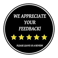 we appreciate your feedback badge with five stars