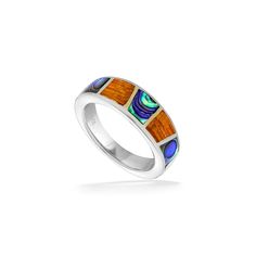 18K Yellow Gold and Sterling Silver Ring with Koa Wood and Abalone Inlay.This ring is available in a Size 7 and cannot be sized. If you wish to Special Order this ring in a different size, please contact Na Hoku Customer Service. Inlay Jewelry, Engagement Ring Inspiration, Koa Wood, Fine Jewels, Sterling Silver Ring, Silver Ring, Sterling Silver Rings, Ring Size, Silver Rings