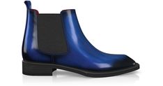 Woman's Luxury Chelsea Boots are handcrafted by individual order. Upper material is made by leather. Insole and lining materials - leather. Your new shoes will be handcrafted especially for you and delivered for free to your home or office in 1-2 weeks. Included option for free return and remake if the shoes do not fit.Only now all this is available at an exclusive price of $295.00.Proceed with you order now. Blue Goodyear Welted Boots With Round Toe, Classic Blue Boots With Leather Sole, Formal Blue Leather Boots, Blue Leather Business Boots, Blue Leather Office Boots, Business Blue Leather Boots, Luxury Blue Boots With Round Toe, Elegant Blue Boots With Leather Sole, Designer Blue Boots With Round Toe