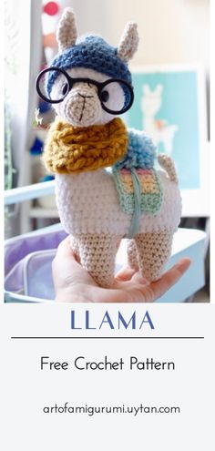 Amigurumi Llama Free Crochet Pattern Hipster Llama Crochet Pattern Free, Crochet Patterns For Beginners Hats, Crochet Llamas Free Pattern, Crochet Llama Pattern Free Amigurumi, Crochet Lama Amigurumi Free Pattern, Chattermax Crochet Pattern, Llama Gift Ideas, Plush Llama Crochet Pattern Free, Luma Crochet Pattern