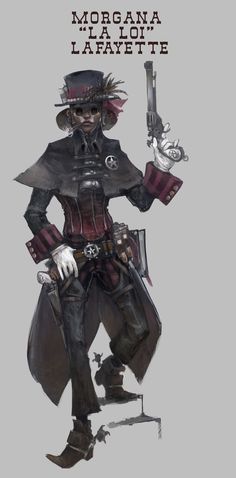 ArtStation | Othon submission on Character Design Western Sheriff Character Design, Old Western Character Design, Weird West Character Design, Female Bounty Hunter Concept Art, Weird West Art, Wild West Fantasy Art, Outlaw Character Design, Dnd Wild West, Wild West Oc