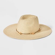 Bring a touch of style to your sunny weather outfits with this Straw Panama Hat from Universal Thread™. This on-trend Panama hat features a solid hue with beaded accents to complement your ensemble. Crafted from lightweight paper straw for all-day comfortable wear, it features an adjustable design to help you find the right fit. Plus, the four-inch wide brim keeps your face shaded from the sun's rays. Universal Thread™: Found exclusively at Target. Sunny Weather Outfits, Straw Panama Hat, Weather Outfits, Crown Heights, Sunny Weather, Beach Surf, Scarf Hat, Paper Straws, Universal Thread