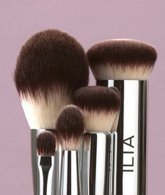 Our Perfecting Buff Brush is a versatile tool that helps set complexion products faster. The densely packed bristles buff and blend both cream and liquid formulas seamlessly into the skin, creating a smooth finish. All of our brushes are cruelty-free and easy to clean with mild soap and warm water. Lips Sketch, Ilia Beauty, Victoria Secret Makeup, Tinted Spf, Hydrating Lip Balm, Bronzing Powder, Translucent Powder, Finishing Powder, Clean Makeup