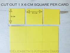 cut out 1x6cm square per card with measurements for the pattern on it