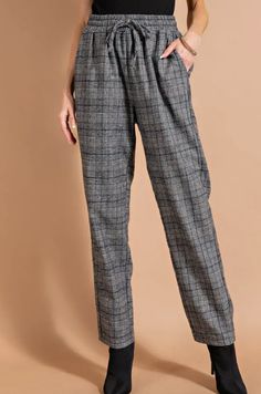 - Soft plaid fabric with waist side pocket - Model is 5'8" tall, Wearing size small Pocket Model, Boutique Homes, Kitchen Gifts, Plaid Fabric, Side Pocket, Skirt Pants, Sale House, Jumpsuit Dress, Pant Jumpsuit