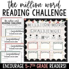 the million word reading challenge with text and pictures