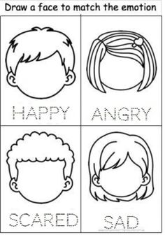 Feelings Preschool, Home Posters, Teaching Emotions, Emotions Preschool, Draw A Face, Feelings Activities, Emotions Activities, English Activities For Kids, Free Preschool Worksheets