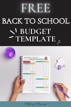 the back to school budget planner with text overlay