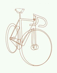 a drawing of a bicycle on a white background