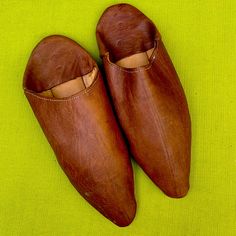 Traditional Moroccan Babouche Slippers For Men Made Of Leather By Skilled Craftsman In Tangier Morocco. Usually, These Moccasins Are Worn For Special Occasions, But Are Fantastic For Just Around The House To Slip On Quickly. The Slippers Were Never Worn, But There Are Pre-Existing Imperfections. Handmade And Purchased While Traveling In Morocco. . Mens Medium Sizing. Length Is 11.5” Tangier Morocco, Babouche Slippers, Slippers For Men, Tangier, Leather Slippers, Loafer Shoes, Moccasins, Morocco, The House