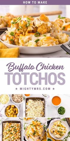 How to Make Buffalo Chicken Totchos Buffalo Chicken Totchos, Chicken Totchos, Loaded Totchos, Spicy Buffalo Chicken, Carrot Sticks, Blue Cheese Dressing, Crockpot Soup Recipes, Holiday Recipes Christmas, Tater Tots