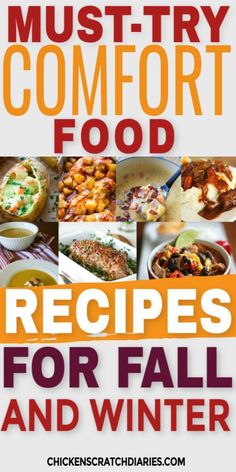 the cover of the book must try comfort food recipes for fall and winter