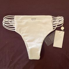 Cheeky Bikini Bottom, Brand New Unworn With Tags Strappy Beachwear Bottoms For Pool, Strappy Summer Pool Bottoms, Fitted Strappy Beach Bottoms, Strappy Beachwear Bottoms For Beach Season, Strappy Summer Beachwear Bottoms, Summer Strappy Beachwear Bottoms, Mikoh Swim, Cheeky Bikinis, Womens Swim