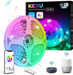 an image of a colorful light up projector with remote control and wi - fi