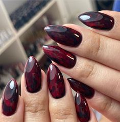 Vampy Nails, Vampire Nails, Animal Print Nails, Black Nail, Dark Nails, Fall Nail Art, Fall Nail Colors, Fall Nail