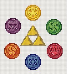 cross stitch pattern with four different symbols