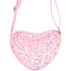 Add sparkle and shimmer to her everyday ensemble with this Heart Purse designed to inspire the celebration of more of life’s magic. Spacious and sweet enough to hold her most prized possessions, it’s a perfect bag to gift your favorite little girl. Measures 6" x 8" with a roomy, wipe-clean lining Adjustable, crossbody strap Polished gold hardware including logo heart zipper Crafted of sequin velvet polyester and cotton | Bits & Bows | Sparkle Heart Purse, (Pink, Size Kid) | Maisonette collects t Sparkle Purse, Zipper Crafts, Bow Bag, Glam Girl, Bow Jewelry, Buy Buy Baby, Perfect Bag, Colorful Bracelets, Gold Hardware