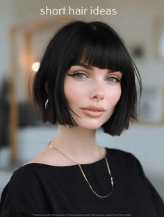 Get Inspired: 15 Short Haircuts That Will Revamp Your Look Short Bangs Shag Haircut, Bob With Bangs Straight Hair, Haircut Edgy, Real Reference, Light Bangs, Straight Across Bangs, Short Bobs, Bob Haircut Curly