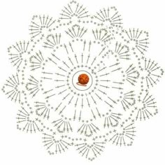 an orange object is in the middle of a circular pattern with small dots on it