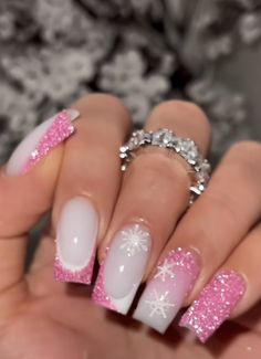 Glitter Nails For Christmas, Glitter Winter Nails, Gel Toe Nails, Pink Glitter Nails, Spring Nail Designs, Brighter Days, Nails Only, Spring Nail, Funky Nails