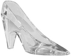 a clear high heeled shoe is shown on a white background with no shoes in it