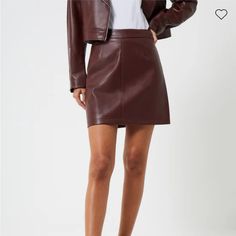 Equal Parts Cool And Contemporary, The Crolenda Pu Leather Mini Skirt Is A Fail-Safe Outfit Combinations For Nights Out. Featuring A High Waist And Discreet Zip Fastening. Mini Skirt Fabric: Smooth, Leather-Look High Waist Concealed Zip Fastening Us Size 6 Length Is 39cm Our Model Is 5ft11” And Is Wearing A Us Size 4 Waist Is 13 Inches Across. Hips Are 18 Inches Across. Beautiful Skirt, New With Tags. Katie Austin, Rent Clothes, Vegan Leather Skirt, Maroon Leather, Skirt Fabric, Beautiful Skirt, Leather Mini Skirt, Black Turtleneck, Beautiful Skirts