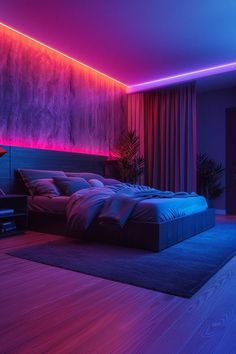 Black And Pink Room Ideas, Neon Room Aesthetic, Black And Pink Room, Pink And Black Bedroom Ideas, Pink And Black Bedroom, Pink Room Ideas, Black Bedrooms, Neon Highlights, Black Bedroom Ideas