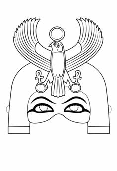 an egyptian woman's face with two birds on her head and the word,