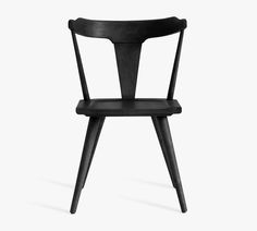 a black chair on a white background with no one in the room to see it