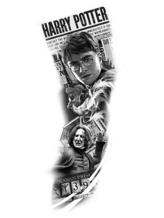 the poster for harry potter is shown in black and white