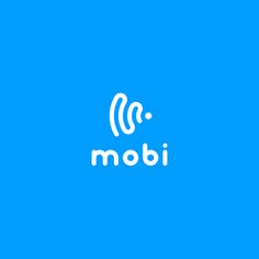 the word mobi on a blue background